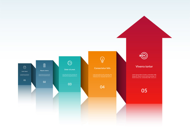 矢量信息图箭头横幅与5步。图片下载