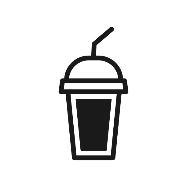 咖啡杯图标。黑色轮廓饮料。图片下载