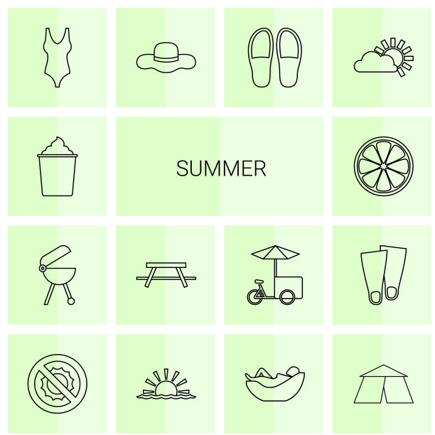 14个夏天图标图片下载