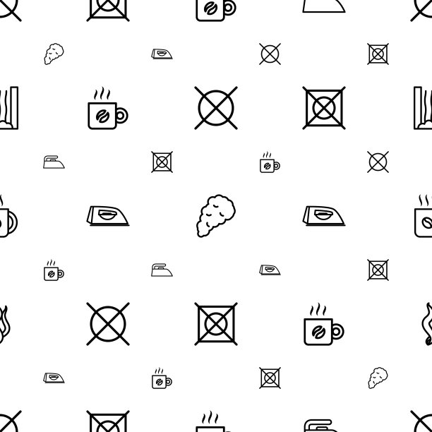 蒸汽图标图案无缝白色背景图片下载