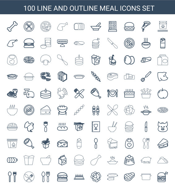 100年餐图标图片下载