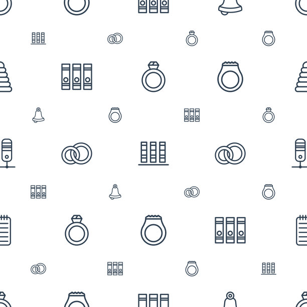 环形图标模式无缝白色背景图片下载