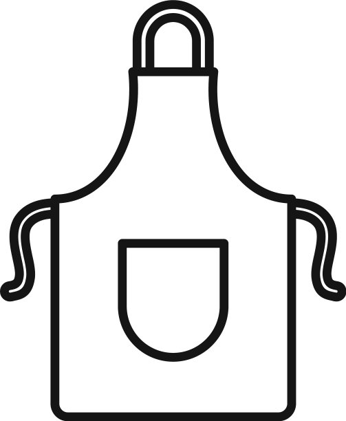 厨房围裙图标轮廓风格图片下载