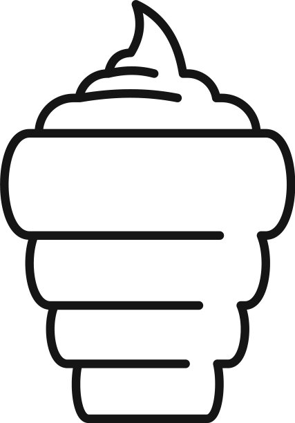 冰淇淋蛋筒图标轮廓风格图片下载