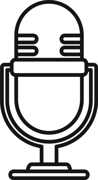 工作室麦克风轮廓样式图标图片下载