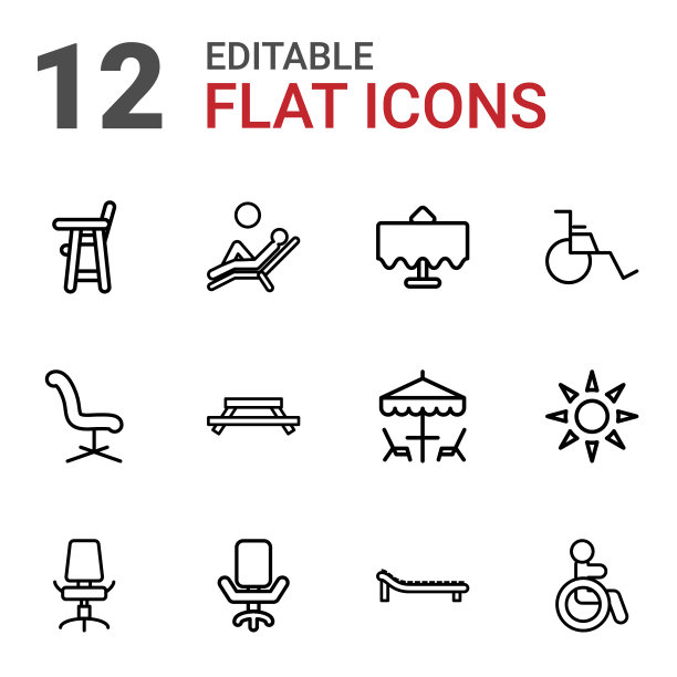 12把椅子图标图片下载