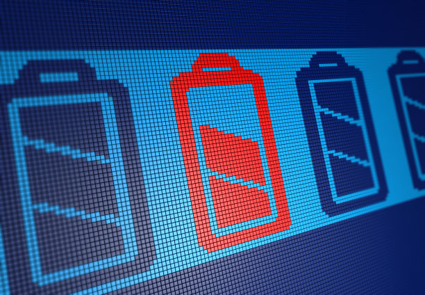 像素化背景上的电池符号图片下载