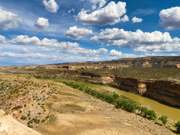 科罗拉多河在干旱高沙漠气候景观摄影系列图片下载