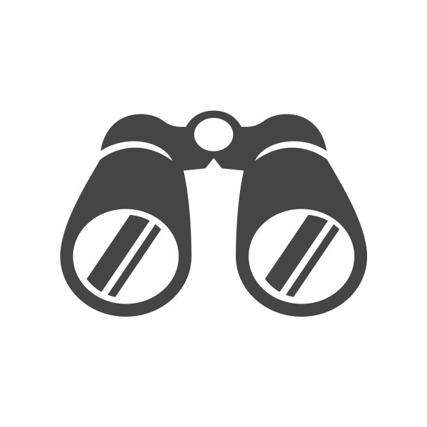 双筒望远镜黑色粗轮廓图标图片下载