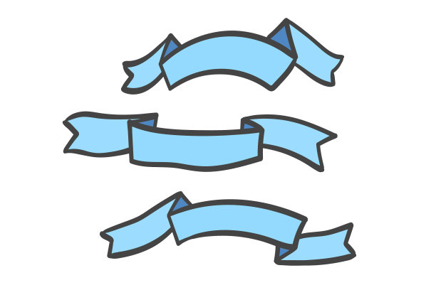 设置蓝色剪影涂鸦丝带孤立图片下载