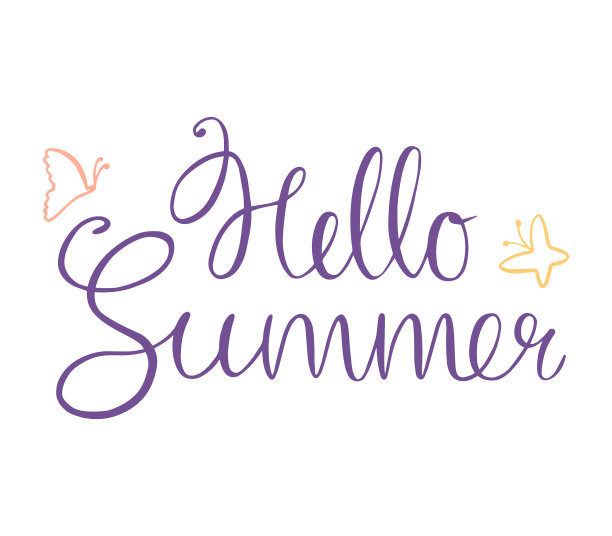 白色背景上的hello summer图片下载