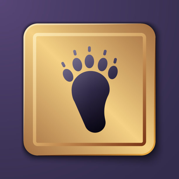 紫色熊爪印图标孤立在紫色上图片下载