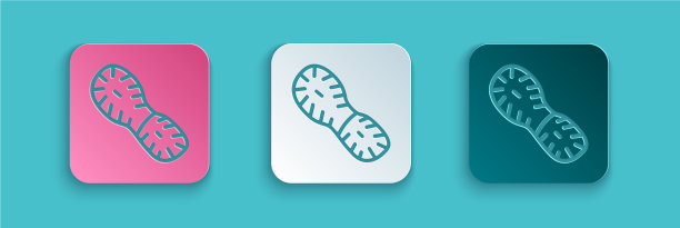 纸切人脚印鞋图标隔离上图片下载