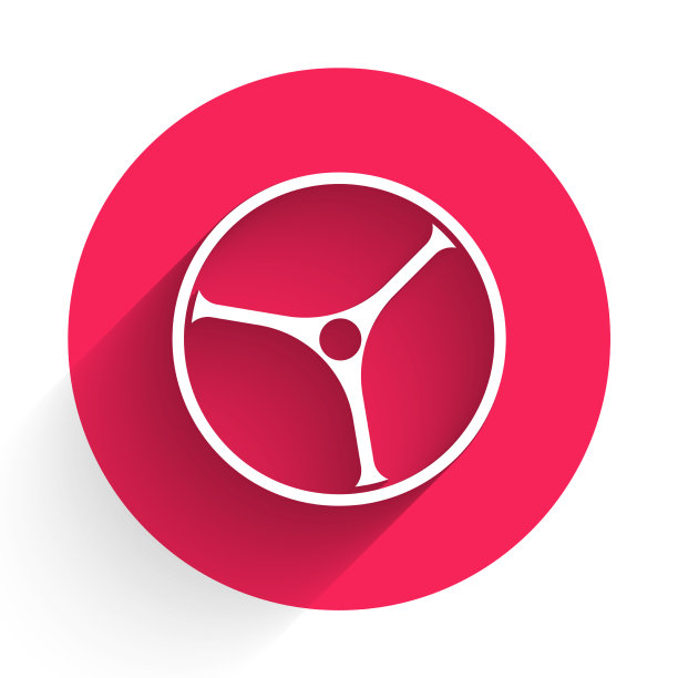 白色自行车车轮图标孤立与长影子图片下载