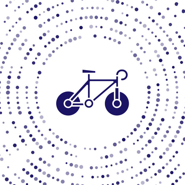 蓝色自行车图标孤立在白色背景图片下载