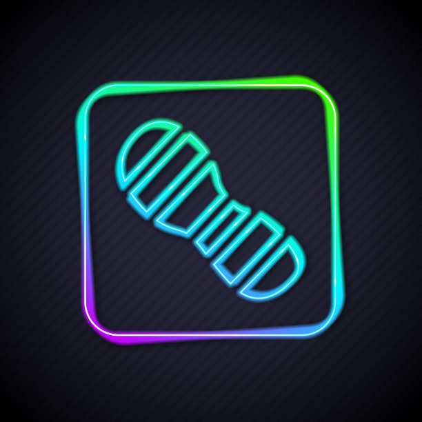 发光的霓虹线人类脚印鞋图标图片下载