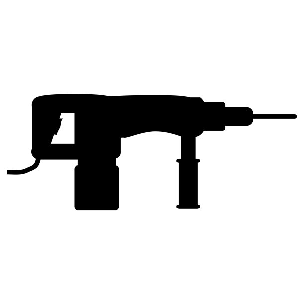 白色的锤钻图标图片下载