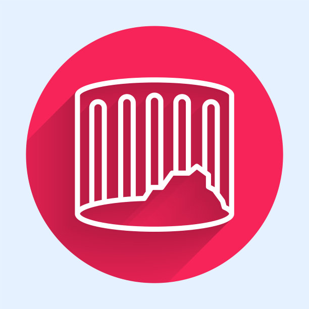 白线古柱图标孤立与长图片下载