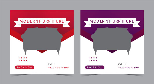 现代家具社交媒体上的帖子和传单图片下载