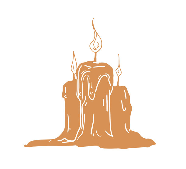 燃烧的火焰蜡烛与熔化的蜡隔离图片下载