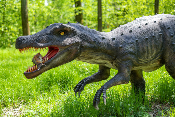 恐龙在丛林里。图片下载