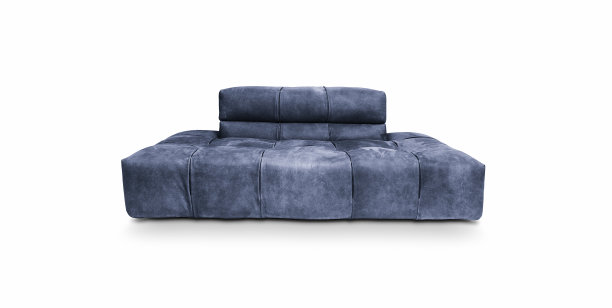 蓝色皮革扶手椅图片下载