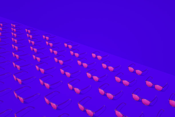 太阳镜，简约夏日概念，等距视图图片下载