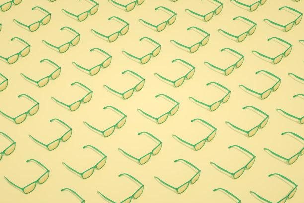 太阳镜，简约夏日概念，等距视图图片下载