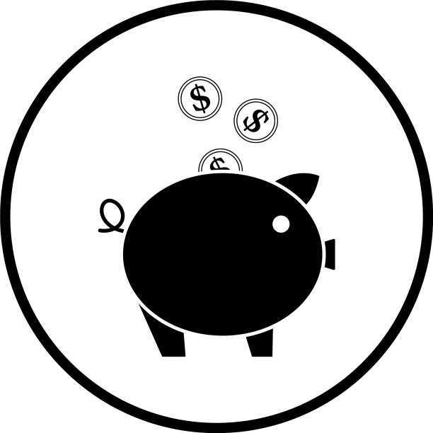 金币落在储蓄罐图标上图片下载