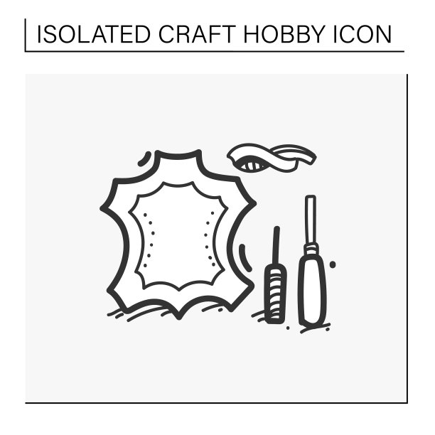 皮革加工手绘图标图片下载