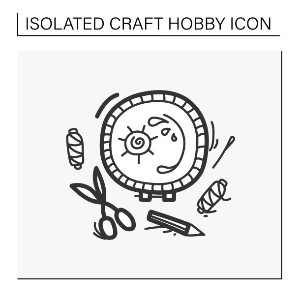 唯美刺绣手绘图标图片下载