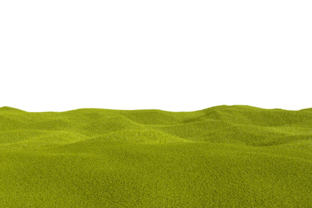 绿色的草地被孤立在白色的背景上图片下载