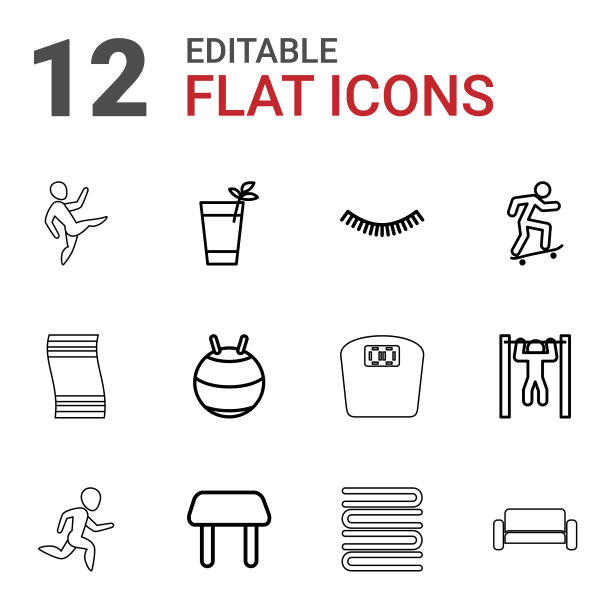 12个生活方式的图标图片下载