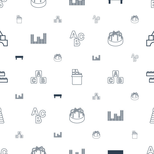 块图标模式无缝白色背景图片下载