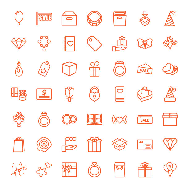 49个礼物图标图片下载