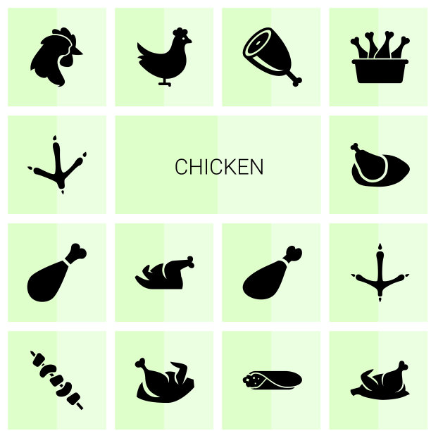 鸡肉图标集图片下载