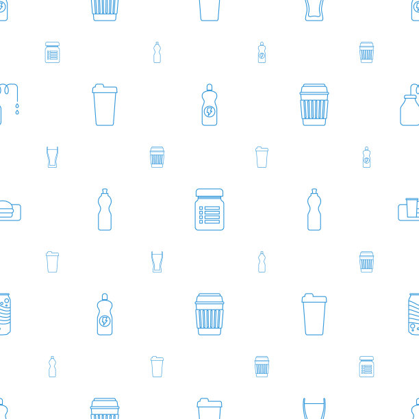 汽水图标图案无缝白色背景图片下载