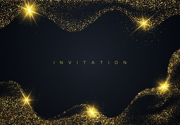 金色的五彩纸屑在黑色的背景上飞舞图片下载