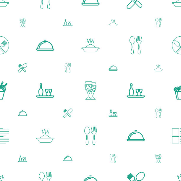 菜单图标图案无缝白色背景图片下载