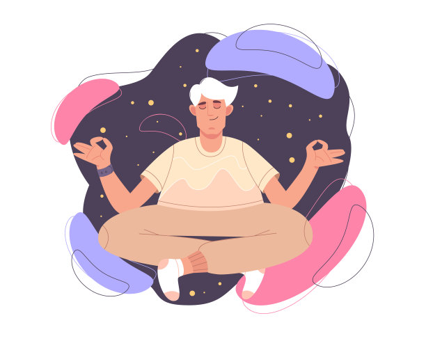 平静的人在做莲花姿势的瑜伽图片下载