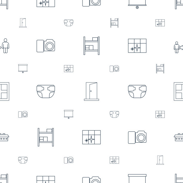 框架图标模式无缝白色背景图片下载