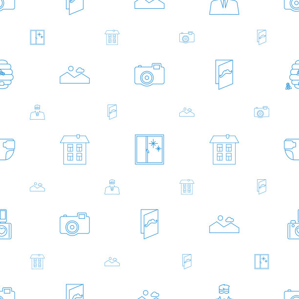 框架图标模式无缝白色背景图片下载