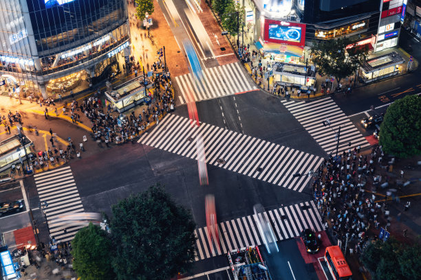日本东京著名的涉谷步行街图片下载