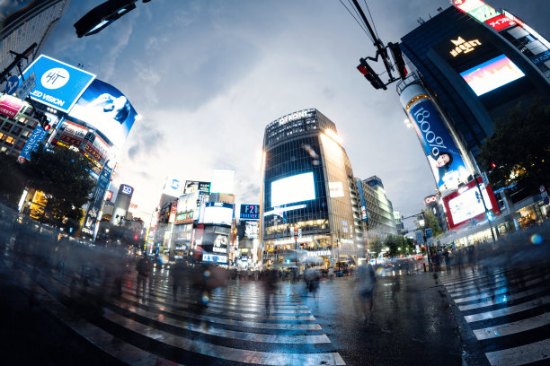 日本东京著名的涉谷步行街图片下载
