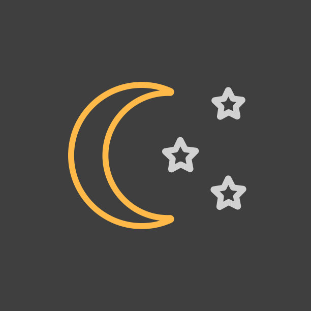 月亮和星星矢量图标在黑暗的背景图片下载