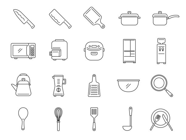 图标厨房用品。图片下载