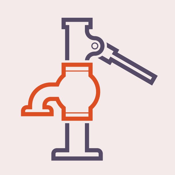 深井手泵矢量图标设计。用于农村干旱地区浅深钻孔抽吸地下水。图片下载