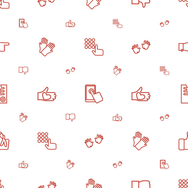 手指图标图案无缝白色背景图片下载