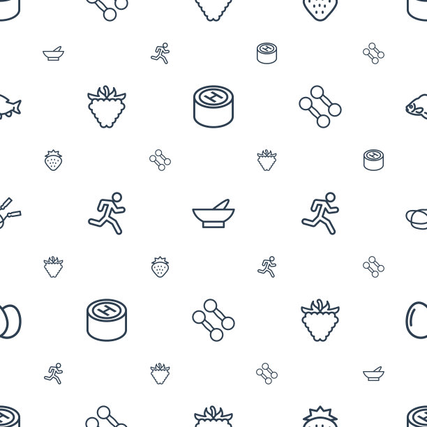 健康图标模式无缝白色背景图片下载