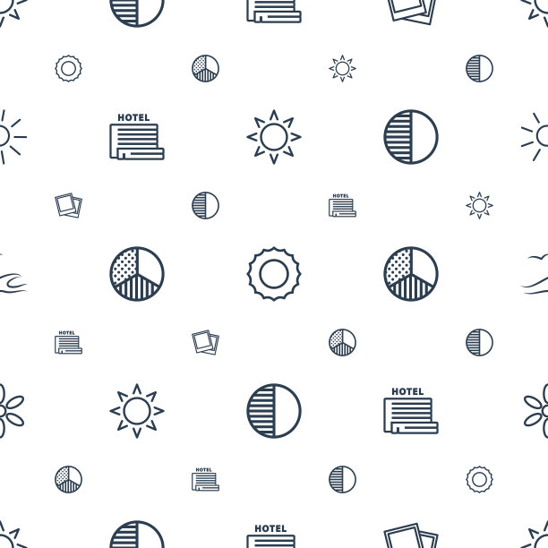 日落图标图案无缝白色背景图片下载